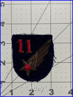 WW 2 US Army 11th Air Force Velvet Bullion Patch Inv# K6560