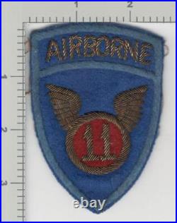 WW 2 US Army 11th Airborne Division Bullion Patch Inv# K2796