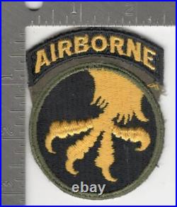 WW 2 US Army 17th Airborne Division Patch Attached Tab Inv# K0963
