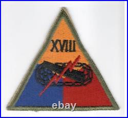 WW 2 US Army 18th XVIII Armored Corps Patch Inv# F980