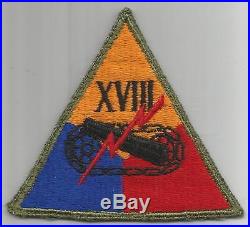 WW 2 US Army 18th XVIII Armored Corps Patch Inv# JR696