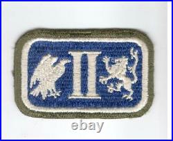 WW 2 US Army 2nd Corps Tanks Green Border Patch Inv# F804