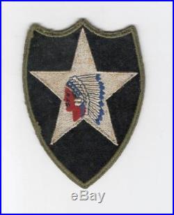 WW 2 US Army 2nd Infantry Division OD Border Greenback Patch Inv# C841