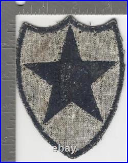 WW 2 US Army 2nd Infantry Division Twill Black Back Patch Inv# K0187