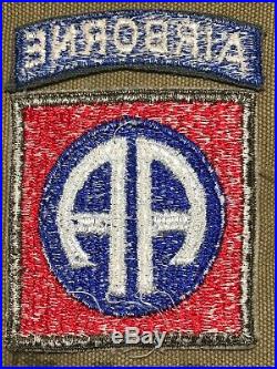 WW 2 US Army 82nd Airborne Division OD Border Patch Tab No Glow Cut Edge