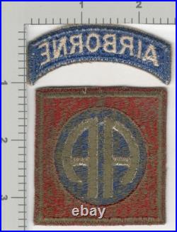 WW 2 US Army 82nd Airborne Greenback Patch & Tab Inv# K3240