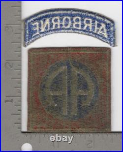 WW 2 US Army 82nd Airborne Greenback Patch & Tab Inv# N1943