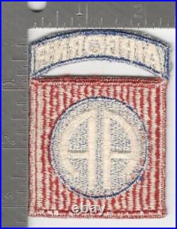 WW 2 US Army 82nd Airborne Ribbed Weave Patch & Attached Tab Inv# K0686