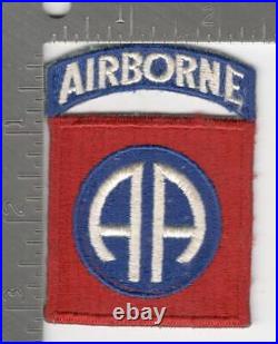 WW 2 US Army 82nd Airborne Ribbed Weave Patch & Attached Tab Inv# K0686