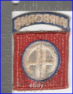 WW 2 US Army 82nd Airborne Ribbed Weave Patch Attached Tab Inv# K0895