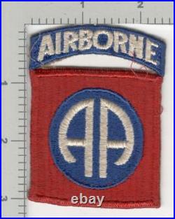 WW 2 US Army 82nd Airborne Ribbed Weave Patch & Attached Tab Inv# K4391