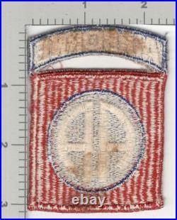 WW 2 US Army 82nd Airborne Ribbed Weave Patch & Attached Tab Inv# K4391