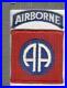 WW 2 US Army 82nd Airborne Ribbed Weave Patch & Correct Tab Inv# K0893