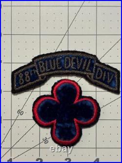 WW 2 US Army 88th Infantry Division Bullion On Velvet Patch & Tab Inv# K5839