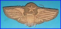 WW 2, US Army Air Corps Senior Pilot Wing, CBI Made, HE on Khaki, Exc Cond, #1