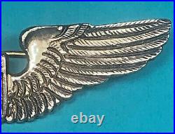WW 2, US Army Air Corps Service Pilot Wing, CBI Made, Silver, Exc. Cond, #15
