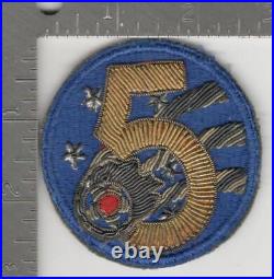 WW 2 US Army Air Force 5th Air Force Bullion Patch Inv# K2618