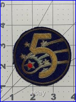 WW 2 US Army Air Force 5th Air Force Bullion Wool Patch Inv# K6543