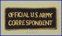 WW II Era OFFICIAL US ARMY CORRESPONDENT Patch JAPANESE MADE Occupation HANDMADE