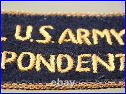 WW II Era OFFICIAL US ARMY CORRESPONDENT Patch JAPANESE MADE Occupation HANDMADE