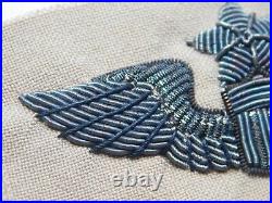 WW II USAAF SENIOR PILOT WINGS Bullion KHAKI CLOTH Embroidered ARMY AIR FORCE