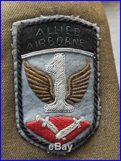 WW II US ARMY Ike Jacket BULLION ALLIED AIRBORNE PATCH Red Ball Express DRIVER