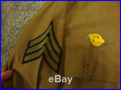 WW II US Army Air Corps Wool UNIFORM Jacket Pants Shirt Belt Patches Ribbons Pin