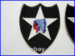 World War 2 US Army 2nd Infantry Division Patches Lot of 5 Indianhead Patches