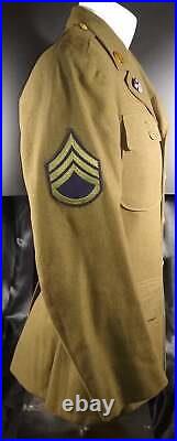 World War 2 US Army Uniform Staff Sgt. Arm Rank Patches/ US and Infantry Lapel