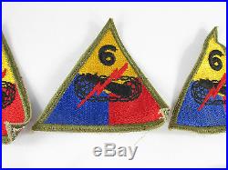 World War 2 WW2 WWII Patches Patch Lot US Army Europe 6th Armored Division
