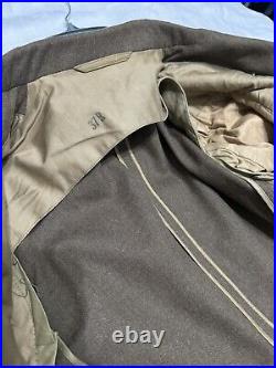 World War II Decorated Wool Army Jacket With Patches, Pins, Buttons And Tie 37R