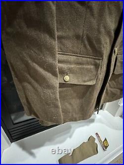World War II Decorated Wool Army Jacket With Patches, Pins, Buttons & Tie 37R