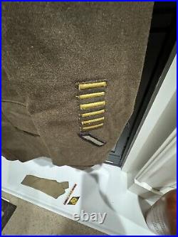 World War II Decorated Wool Army Jacket With Patches, Pins, Buttons & Tie 37R
