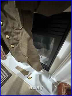 World War II Decorated Wool Army Jacket With Patches, Pins, Buttons & Tie 37R