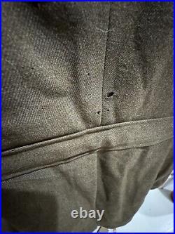 World War II Decorated Wool Army Jacket With Patches, Pins, Buttons & Tie 37R