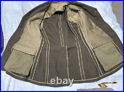 World War II Decorated Wool Army Jacket With Patches, Pins, Buttons & Tie 37R