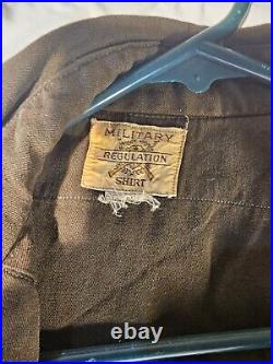 Ww2 Era Sergeant Shirt, Patches And Pins, Airforce, Navy, Army