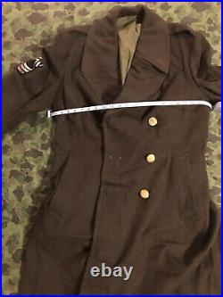 Ww2 French Army Converted US Overcoat Added Is Army Original Buttons Patch