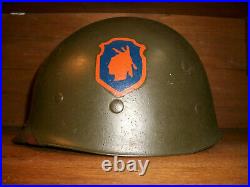 Ww2 U. S. Army 98th Infantry Division Marked Iroquois Helmet Liner Very Nice