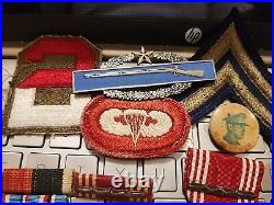 Ww2 Us Army Group Sterling Silver Cib-senior Jump Wings Medals-jump Patchs Rare