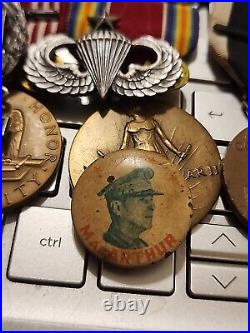 Ww2 Us Army Group Sterling Silver Cib-senior Jump Wings Medals-jump Patchs Rare