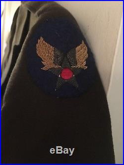 Ww2 Us Army Officers Chocolate Jacket With Bullion Aaf Patch