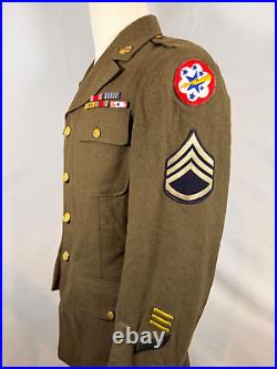 Ww2 Us Army Tunic With Western Pacific Forces & 14th Corps Patches Group