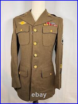 Ww2 Us Army Tunic With Western Pacific Forces & 14th Corps Patches Group