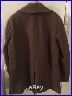 Ww2 Us Army Wool Cut Down Overcoat Made Into A Mackinaw Larger Size 9th Infantry