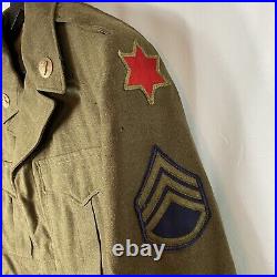 Wwii US Army Ike Jacket 6th Inf Div & Bullion 1st Corp Patch