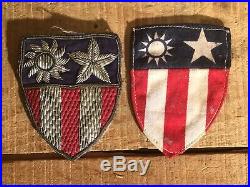 X 2 Vintage WWII US Army Air Force CIB China Burma India Flying Tigers Patches